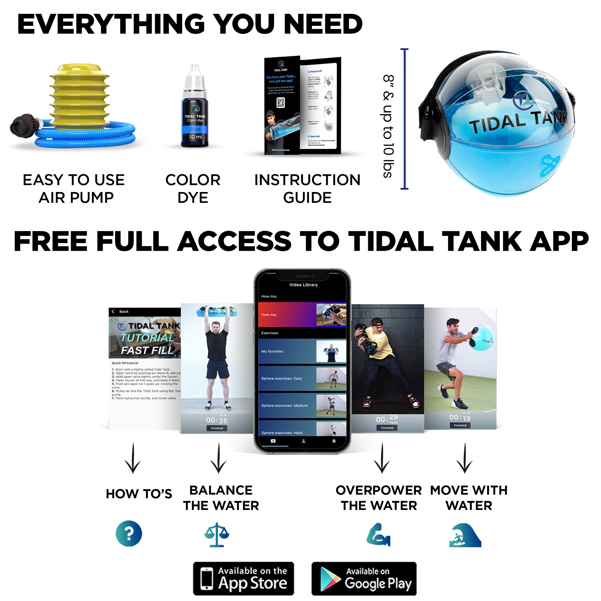 Tidal Tank Hydro Ball - up to 10 lbs (4kg)